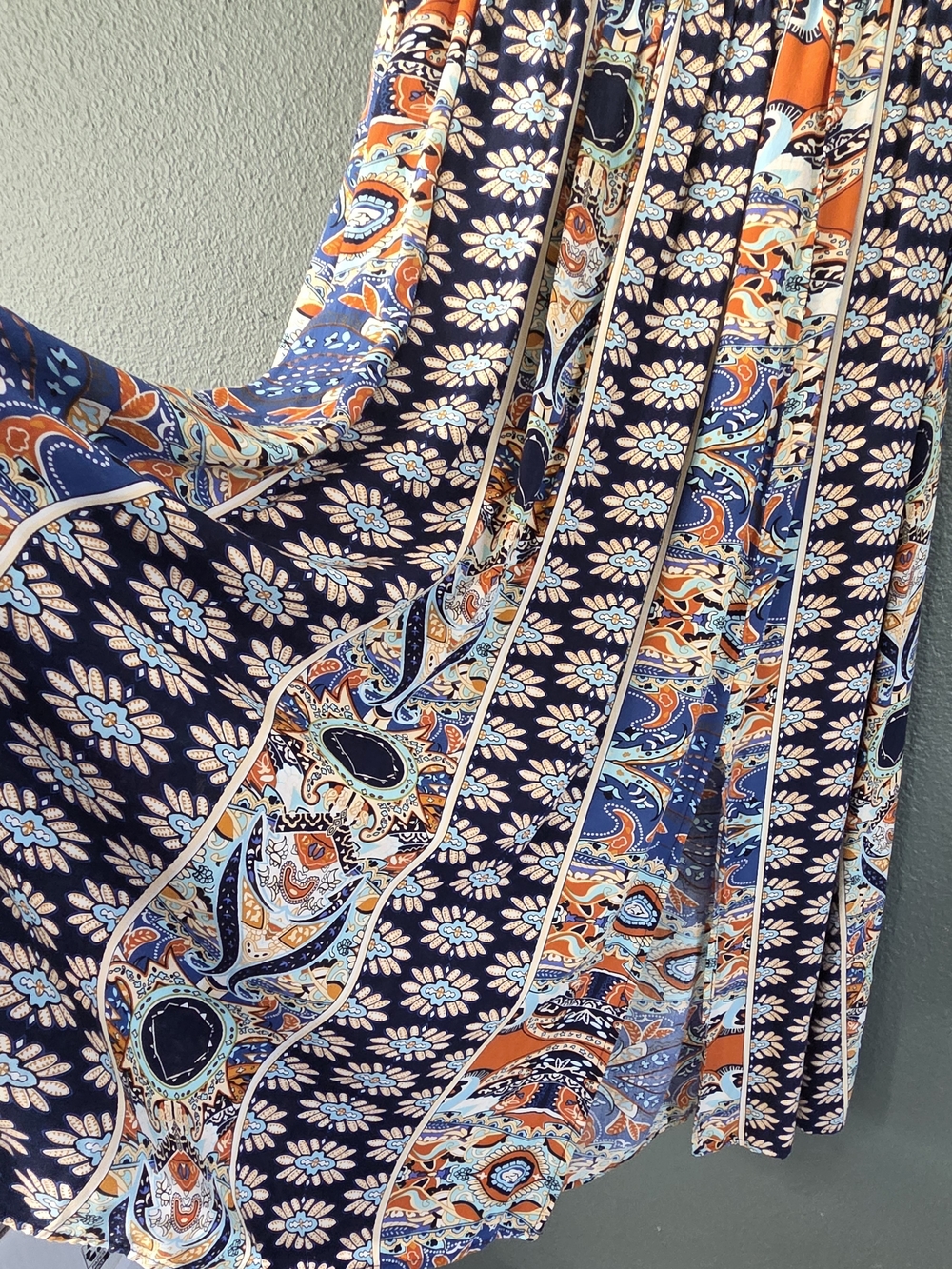 Women's Dress Boho Floral Print Off Shoulder Split Long A Line Beach Sun dress - Picture 3 of 8
